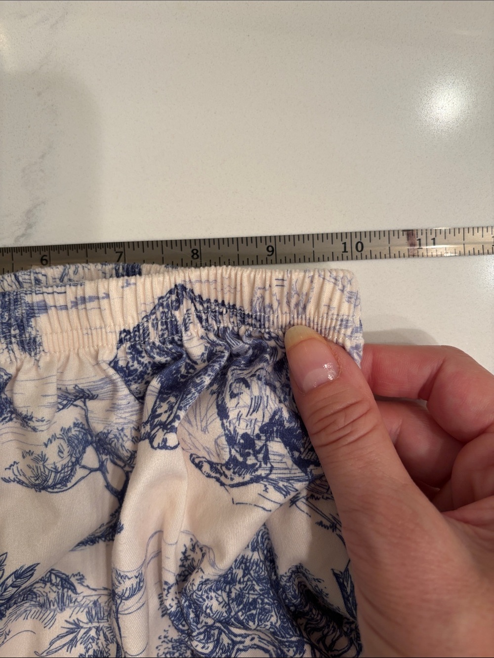 Blue & White Toile Short Pajama Set - Classic Sleepwear - Picture 10 of 14